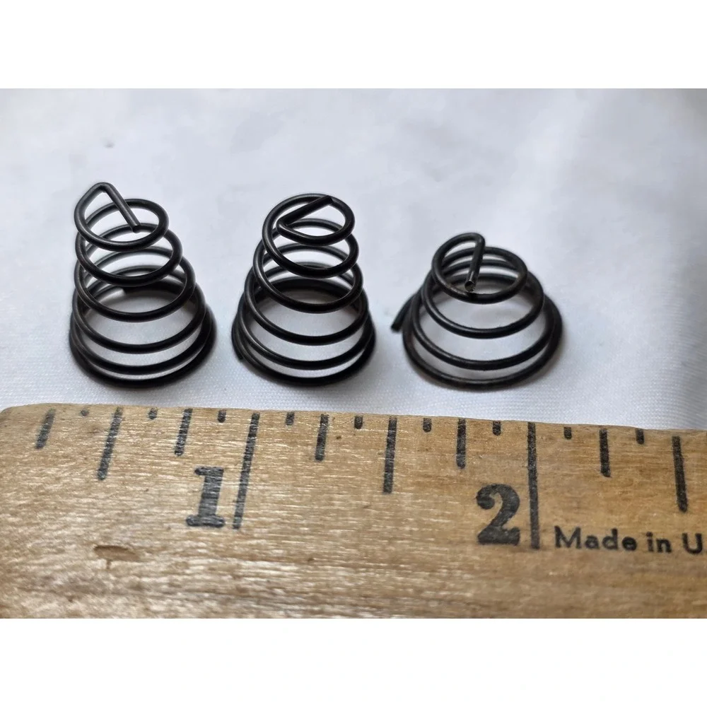 Vintage Sewing Machine Tension Springs Black Metal Conical Repair Parts Set of 3